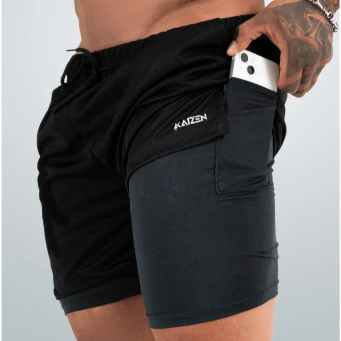 Bermuda Masculina 2 em 1 Performance Dry