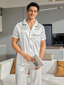 Pijama Cetim Listrado Branco - Ninbus