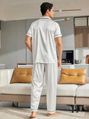 Pijama Cetim Listrado Branco - Ninbus