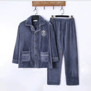 Pijama Masculino Azul de Veludo Manga Comprida - Ninbus