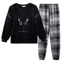 Pijama Masculino Preto de Flanela Quente e Grossa - Ninbus