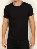 Camiseta Preta Básica Manga Curta com Elastano - Ninbus