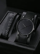 Conjunto Relógio Preto e Pulseira - Ninbus