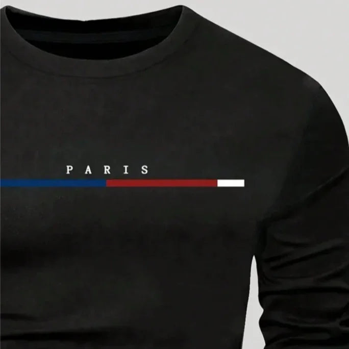 Camiseta Masculina Manga Longa Paris Stripe