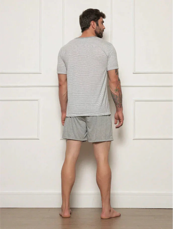 Pijama Masculino Manga Curta Listrado