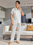 Pijama Cetim Listrado Branco - Ninbus