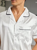 Pijama Cetim Listrado Branco - Ninbus