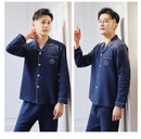 Pijama Masculino Azul Marinho feito de Algodão com Manga Comprida - Ninbus